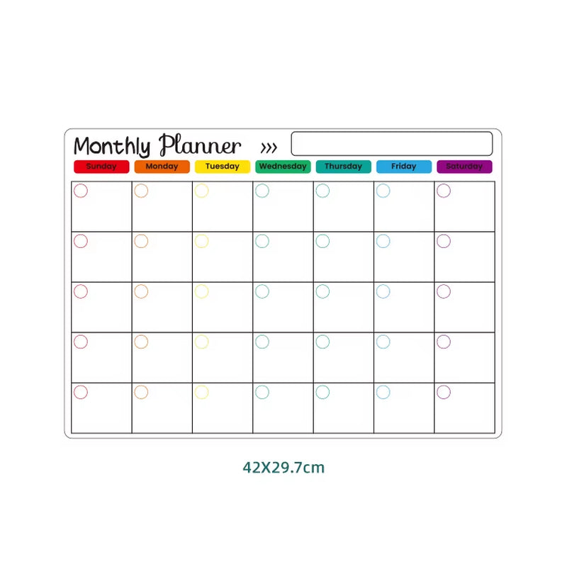 Fridge Sticker Message Board Menu Magnetic Calendar for Fridge Monthly Weekly Planner Calendar Table Dry Erase Whiteboard