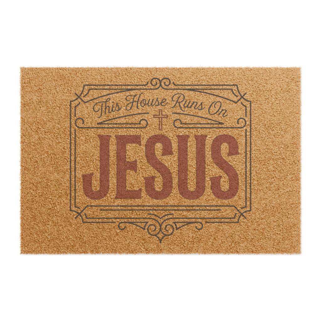 "This House Runs On Jesus" Welcome Mat