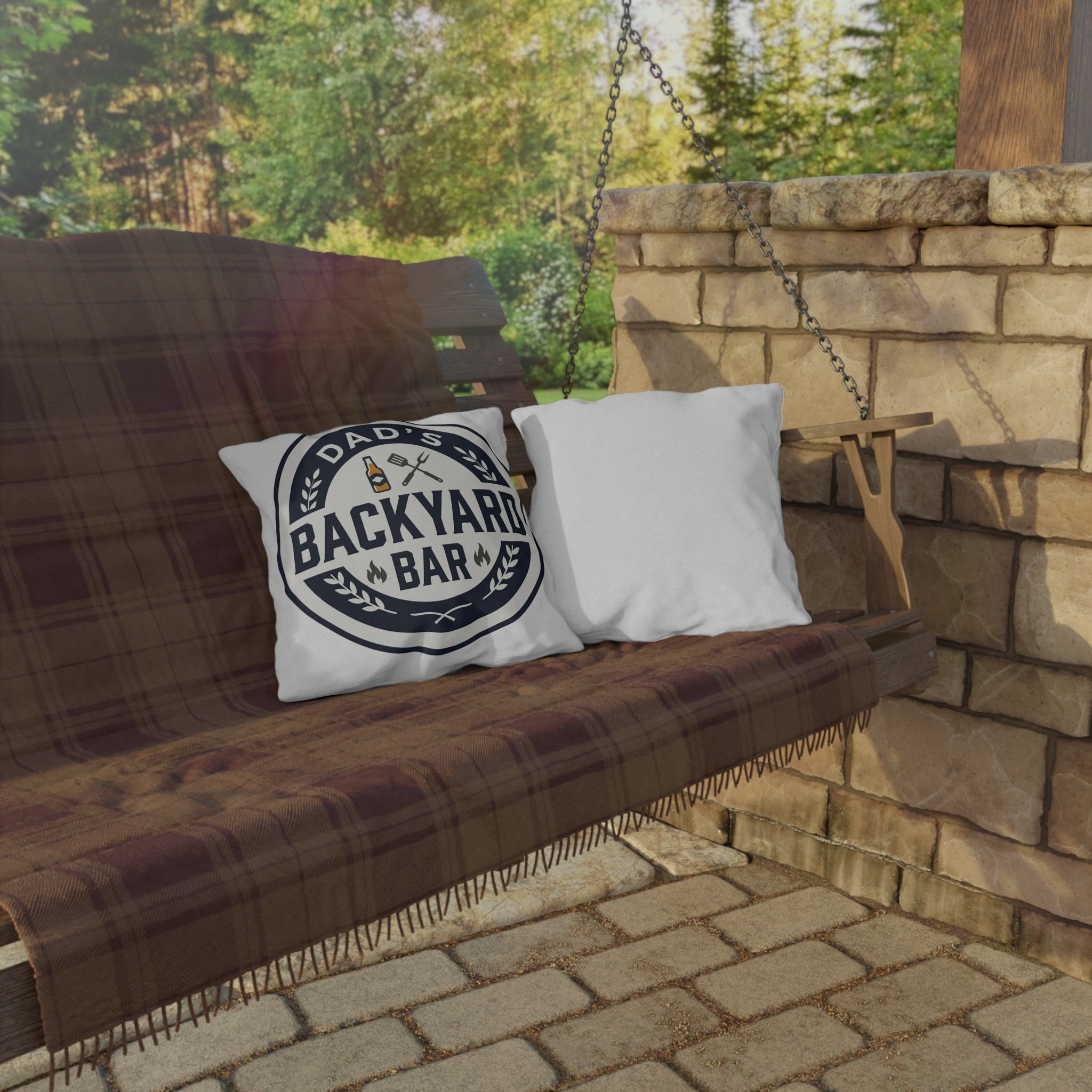 Dad's Backyard Bar Outdoor Pillow