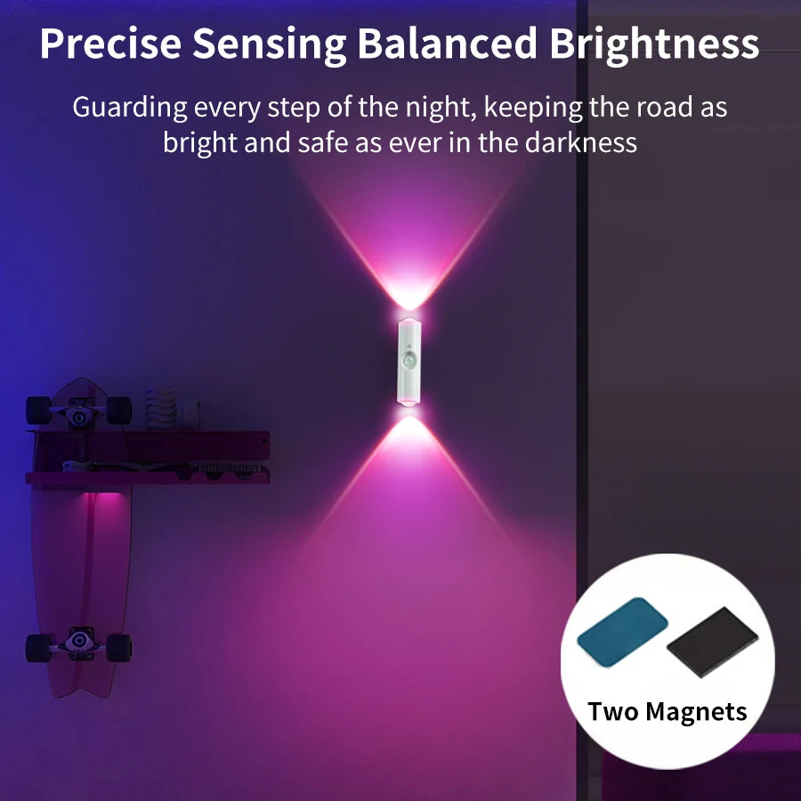 Aura Glow Motion Sensor Light, Rechargeable Magnetic LED for Cabinets, Stairs & Hallways