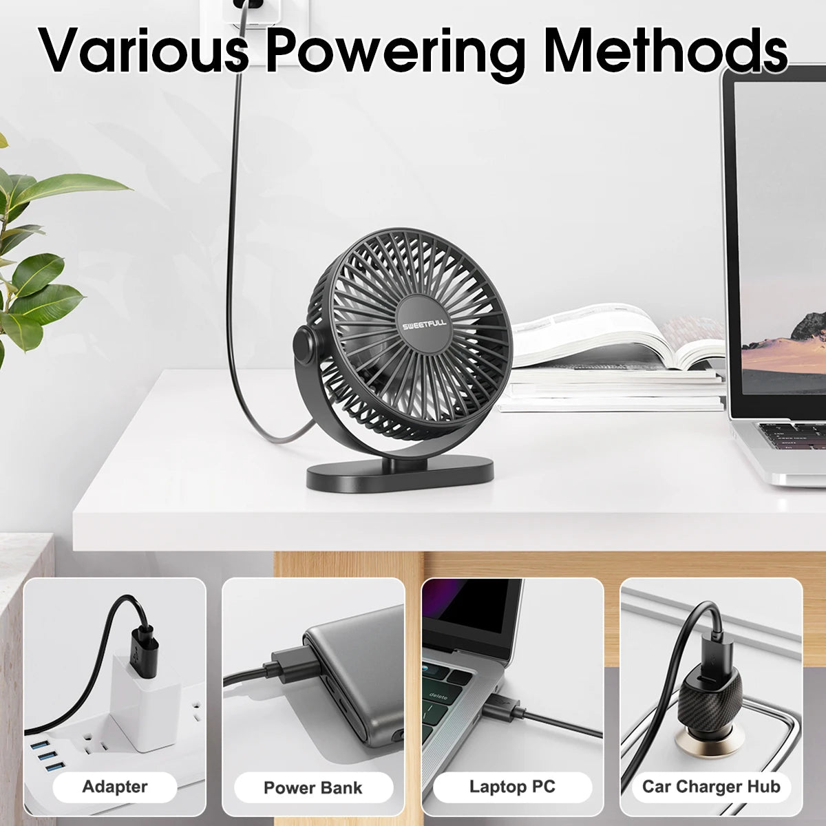 Sweetfull BreezeFlow Whisper Desk Cooler
