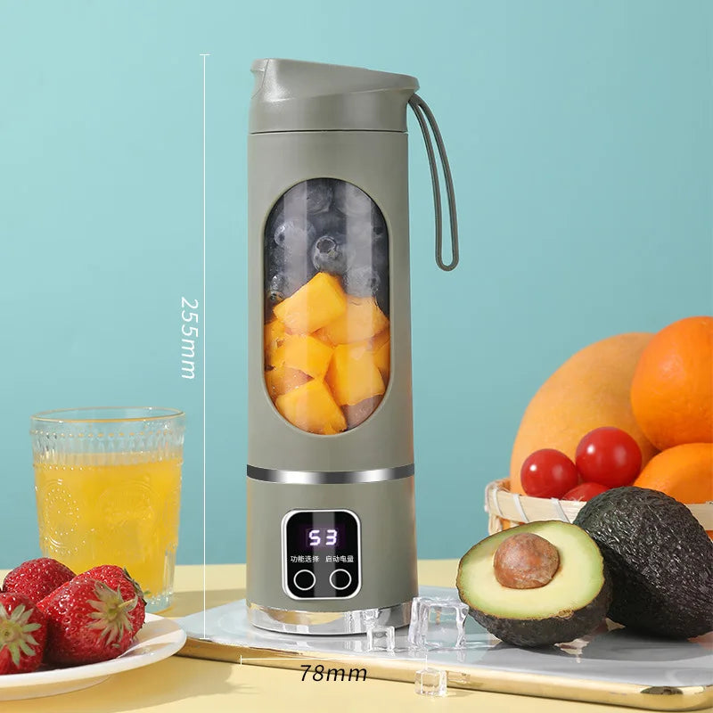 VortexPro 10-Blade Portable Blender – 450ml USB Rechargeable Ice-Crushing Smoothie Maker