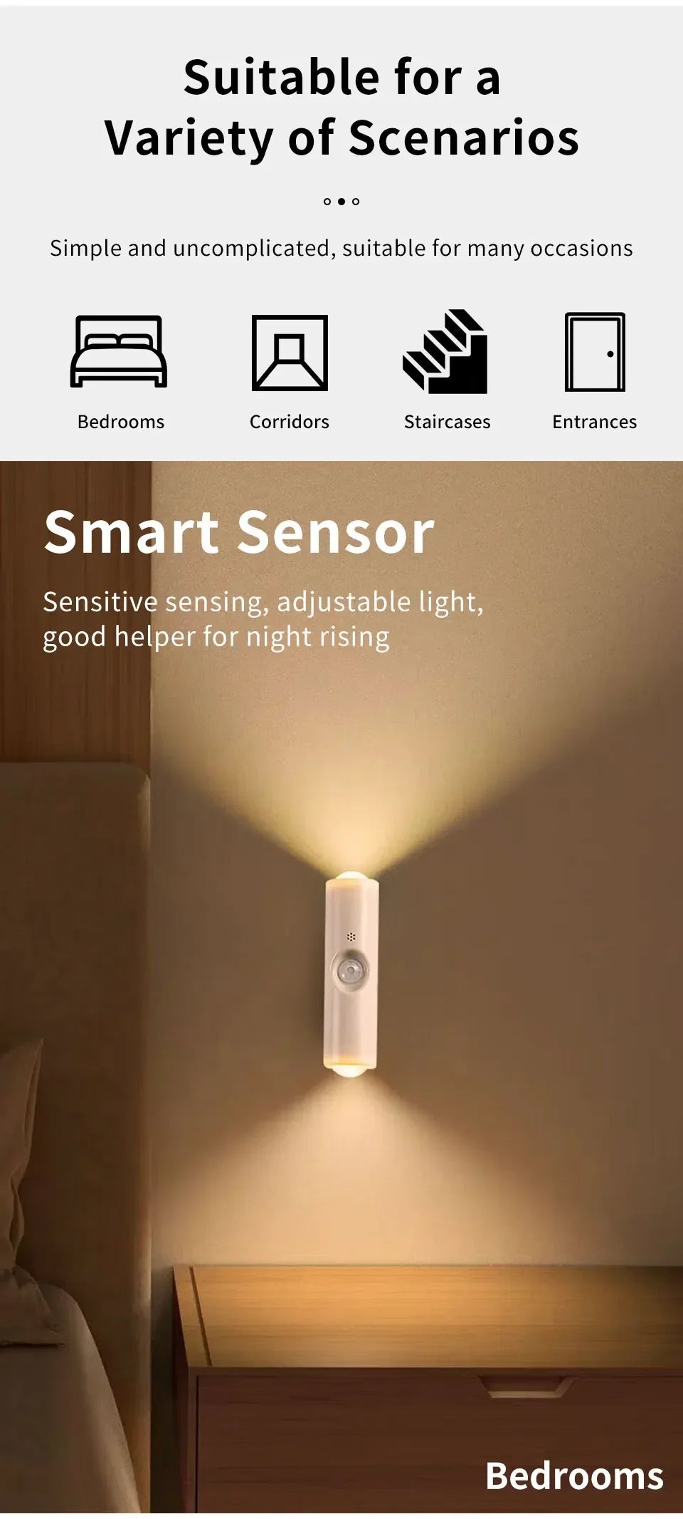 Aura Glow Motion Sensor Light, Rechargeable Magnetic LED for Cabinets, Stairs & Hallways