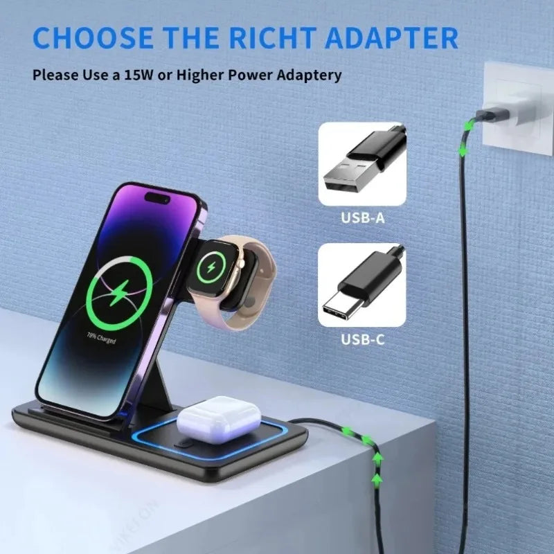 Fold & Charge 3-in-1 Station