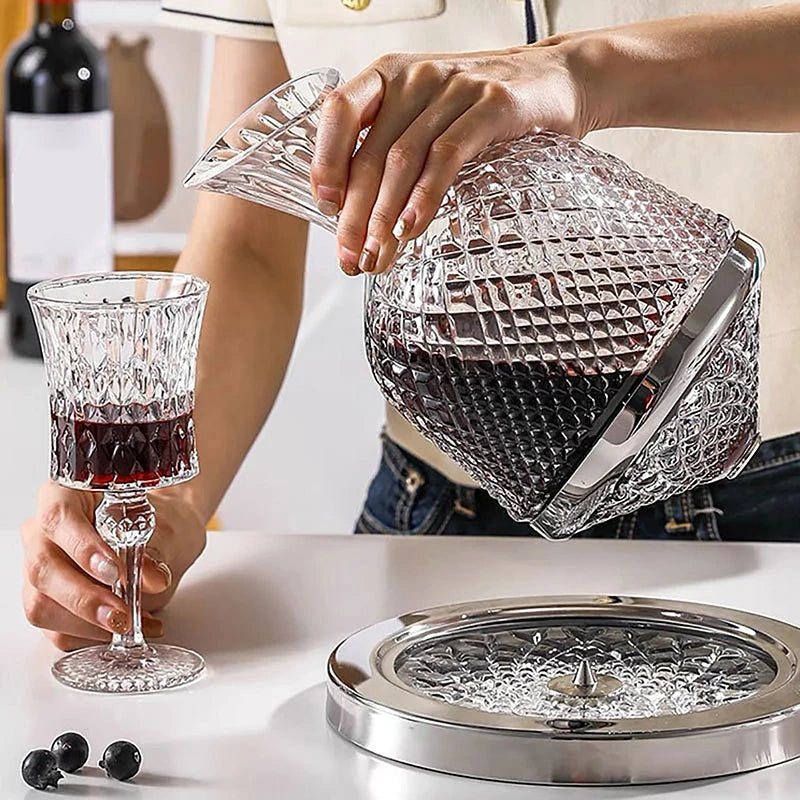 Aura Swirl n' Pour 360° Rotating Wine Decanter, 1500ml Glass Aerator