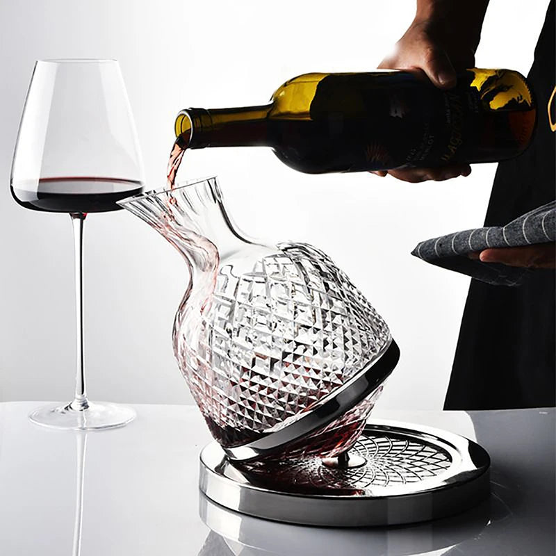 Aura Swirl n' Pour 360° Rotating Wine Decanter, 1500ml Glass Aerator