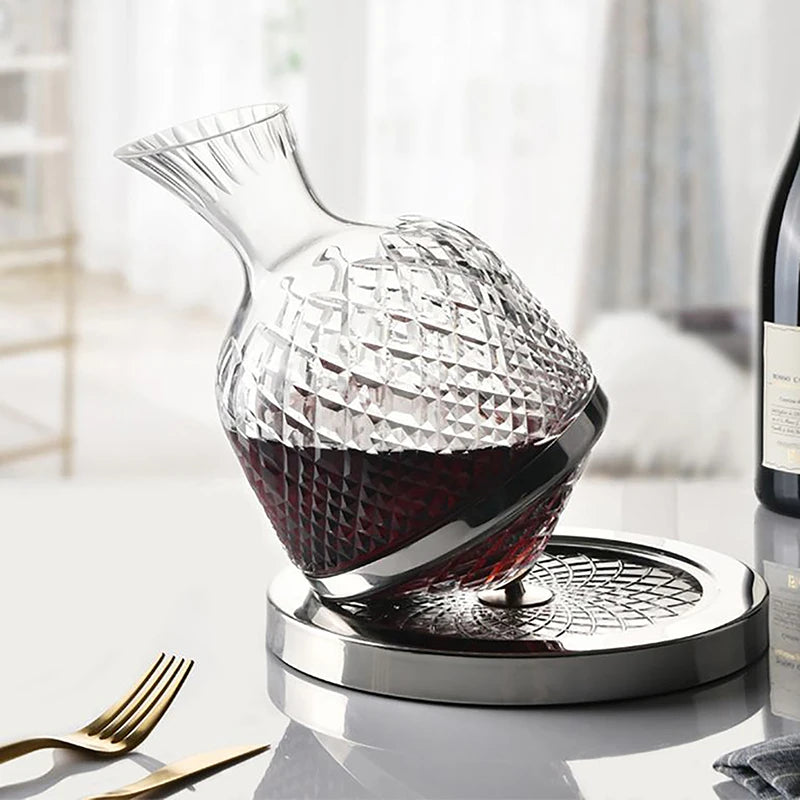 Aura Swirl n' Pour 360° Rotating Wine Decanter, 1500ml Glass Aerator