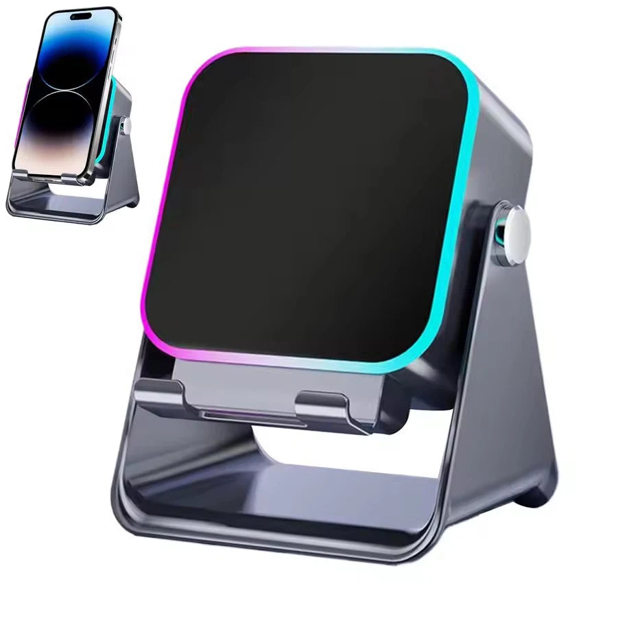 LumiBeat — 5-in-1 Wireless Induction Speaker with Phone Stand & RGB Ambient Light