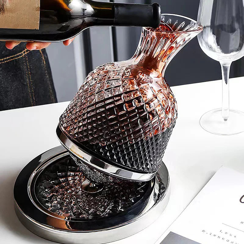 Aura Swirl n' Pour 360° Rotating Wine Decanter, 1500ml Glass Aerator