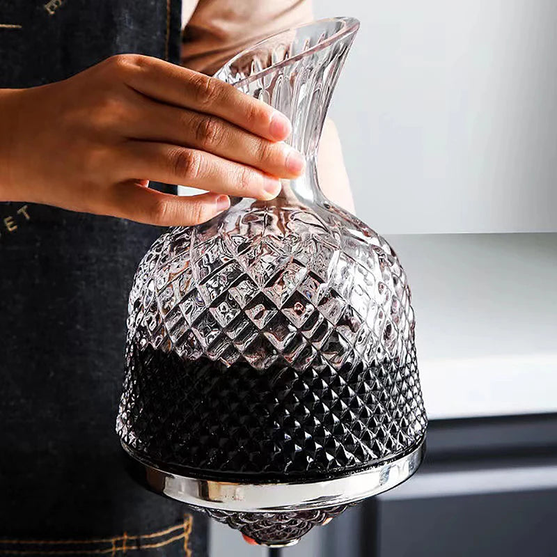 Aura Swirl n' Pour 360° Rotating Wine Decanter, 1500ml Glass Aerator