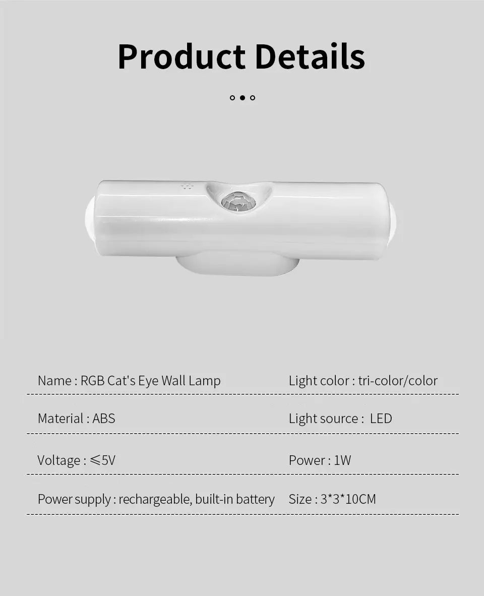 Aura Glow Motion Sensor Light, Rechargeable Magnetic LED for Cabinets, Stairs & Hallways